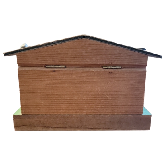 Vtg Reuge Wooden Swiss Chalet Music Jewelry Box Working Water Wheel - Picture 3 of 9